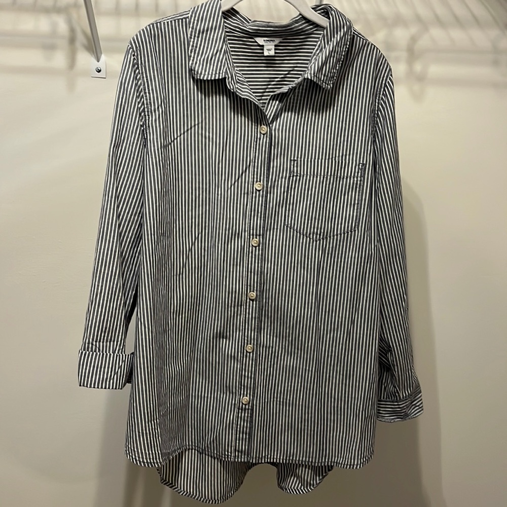 Pinstripe button down shirt